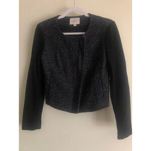 Loft black tweed moto jacket size 2